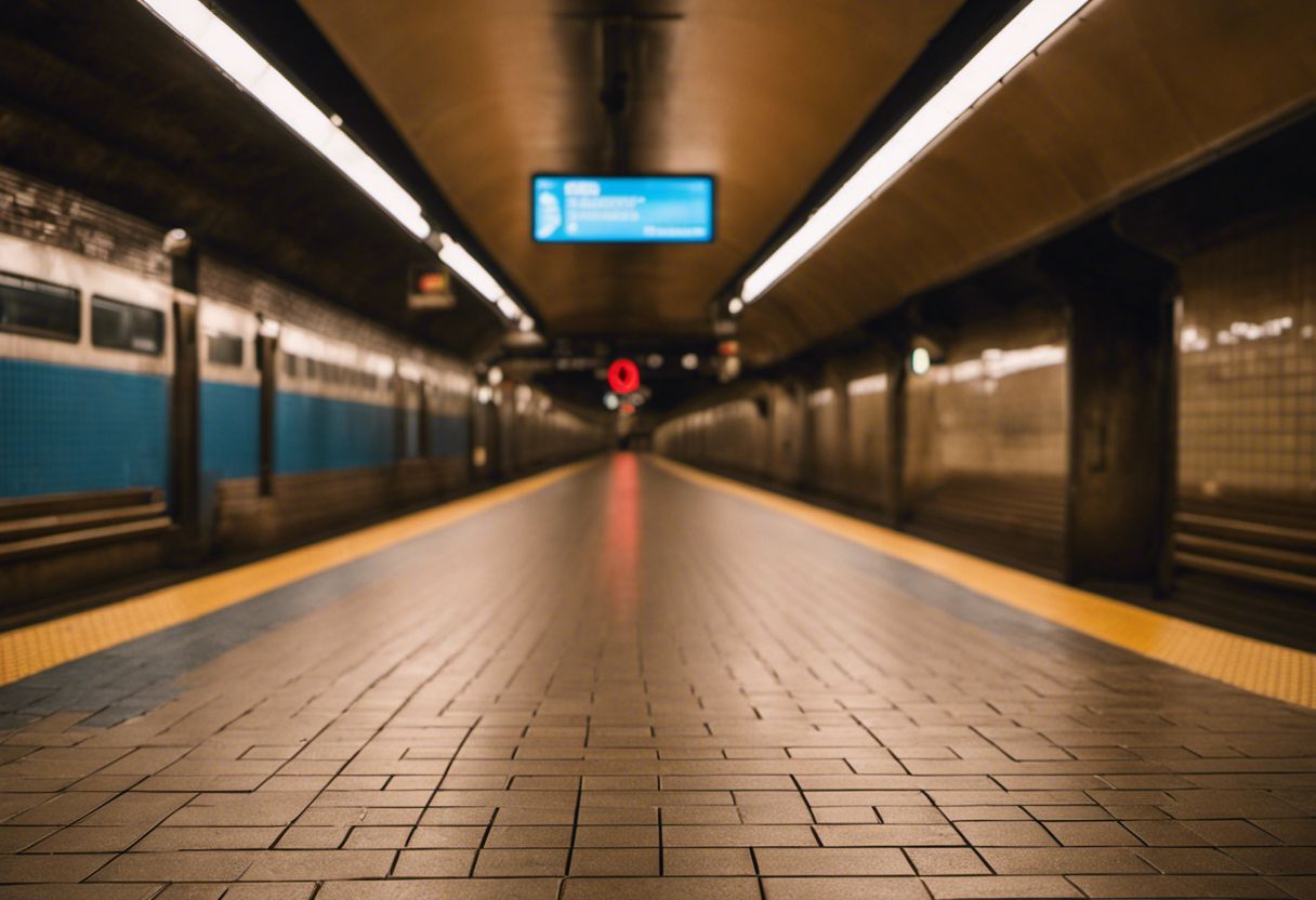 Image de station de métro vide avec abonnement