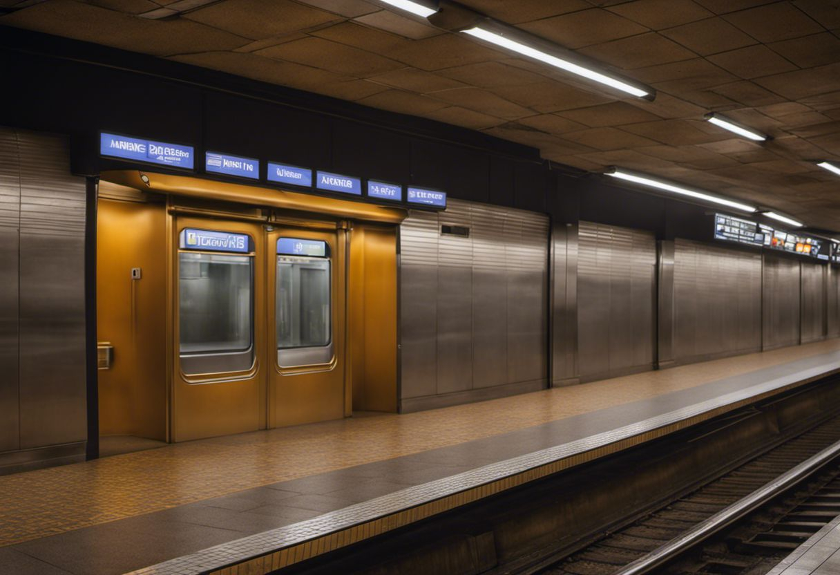 Photo de station de métro desertée avec carte